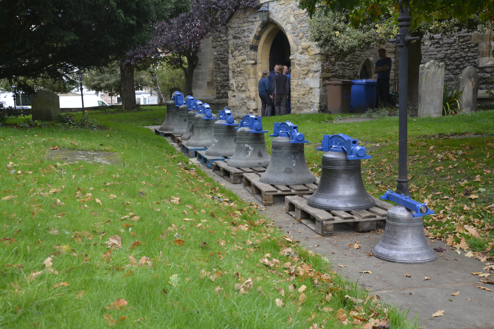 Bells lined up in order, new sactus to Tenor